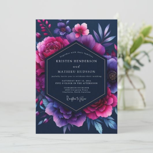 Invitation Amethyst Bioluminescent Wedding (Debout devant)