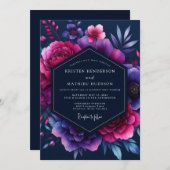 Invitation Amethyst Bioluminescent Wedding (Devant / Derrière)