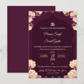 Invitation Amethyst Elegance: Floral Purple Wedding Invitatio (Devant / Derrière)