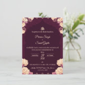 Invitation Amethyst Elegance: Floral Purple Wedding Invitatio (Debout devant)