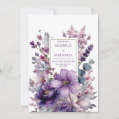 Invitation Amethyst Garden Purple and Pink Floral Wedding (Devant)