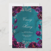 Invitation Amethyst Garnet Turquoise Jewel Tone Mariage (Devant)