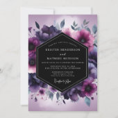 Invitation Amethyst Gloaming Flora Wedding (Devant)