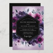 Invitation Amethyst Gloaming Flora Wedding (Devant / Derrière)