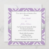 Invitation Amethyst Lily Damask Floral Mariage (Dos)