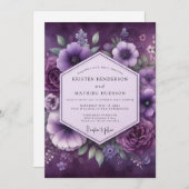 Invitation Amethyst Luminous Bloom Wedding (Devant / Derrière)