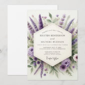 Invitation Amethyst Meadowland Wedding (Devant / Derrière)