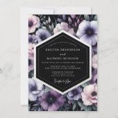 Invitation Amethyst Noir Bloom Wedding (Devant)