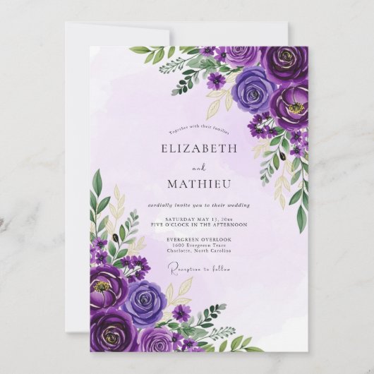 Invitation Amethyst Opulent Spring Wedding (Devant)