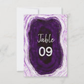 Invitation Amethyst Purple & Silver Mariage Numéros de tablea (Devant)