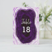 Invitation Amethyst Purple & Silver Mariage Numéros de tablea (Debout devant)