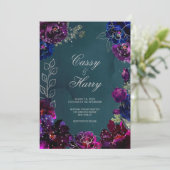 Invitation Amethyst Sapphire Turquoise Jewel Tones Mariage (Debout devant)