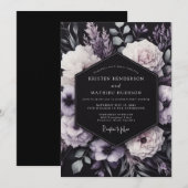 Invitation Amethyst Somber Bloom Wedding (Devant / Derrière)