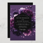 Invitation Amethyst Twilight Flora Wedding (Devant / Derrière)