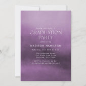 Invitation Amethyst Watercolor Crystal Photo Graduation Party (Dos)