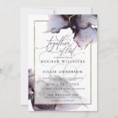 Invitation Améthyste Abstrait Muté Heather Purple Mariage Inv (Devant)