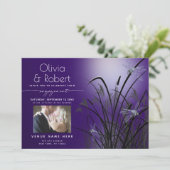 Invitation Améthyste Fiançailles Lune lumière dragonfly (Debout devant)