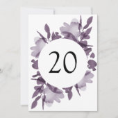 Invitation Améthyste floral d'aquarelle romantique Numéro de  (Devant)