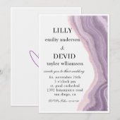 Invitation Améthyste Marbre Violet Minimal  (Devant / Derrière)