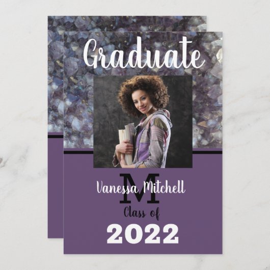 Invitation Améthyste pourpre (Devant / Derrière)