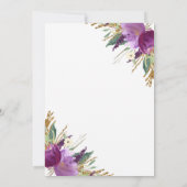 Invitation Améthyste pourpre et or 50e anniversaire de mariag (Dos)