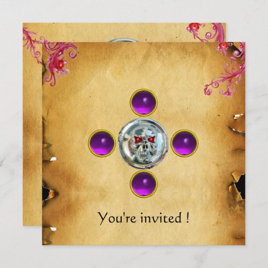 Invitation AMÉthyste SKULL RIDERS (Devant / Derrière)