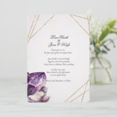 Invitation Améthyste violet d'aquarelle (Debout devant)