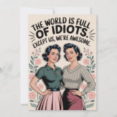 Invitation Ami Ami Intéressant Humour Femmes Anniversaire (Devant)