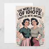 Invitation Ami Ami Intéressant Humour Femmes Anniversaire (Devant / Derrière)