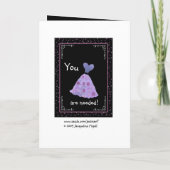 Invitation AMI - Femme d'honneur - Robe à fleurs violettes (Dos)