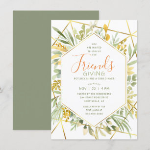 Invitation Amical Aquarelle Terrarium Verdure