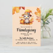 Invitation Amical Little Turkey Citrouille Watercolor (Debout devant)