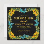 Invitation Amical Potluck Dîner Aquarelle Sunflowers (Devant)