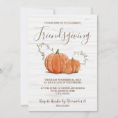 Invitation Amical Thanksgiving Watercolor Citrouille (Devant)