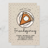 Invitation Amicale Citrouille Pie - Thanksgiving (Devant / Derrière)