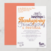 Invitation Amicale de Thanksgiving & Football Party (Devant / Derrière)
