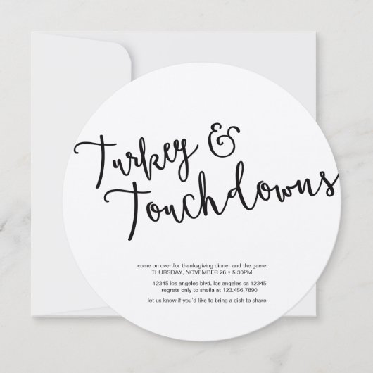 Invitation Amicale et football Thanksgiving Holiday (Devant)