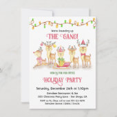 Invitation Amies Bureau Reindee Fête de Noël (Devant)