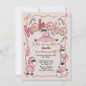 Invitation Amies de Funny Ho Ho Ho Fête de Noël Adulte (Devant)