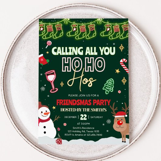 Invitation Amies Ho Ho Christmas Party