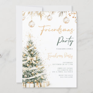 Invitation Amies Noël Arbre Fête des Fêtes