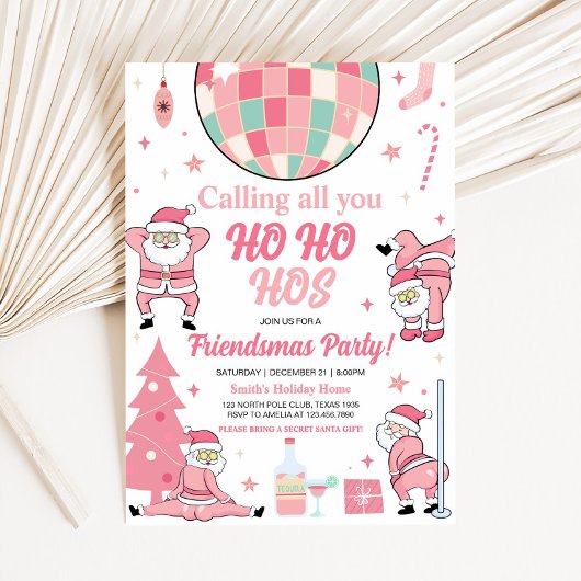 Invitation Amies Père Noël Christmas Party