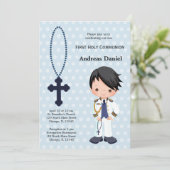 Invitation Amiral espagnol Premier communion garçon (Debout devant)