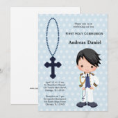 Invitation Amiral espagnol Premier communion garçon (Devant / Derrière)