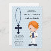 Invitation Amiral espagnol Premier communion garçon (Devant / Derrière)