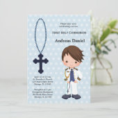 Invitation Amiral espagnol Premier communion garçon (Debout devant)