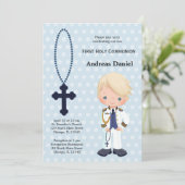 Invitation Amiral espagnol Premier communion garçon (Debout devant)