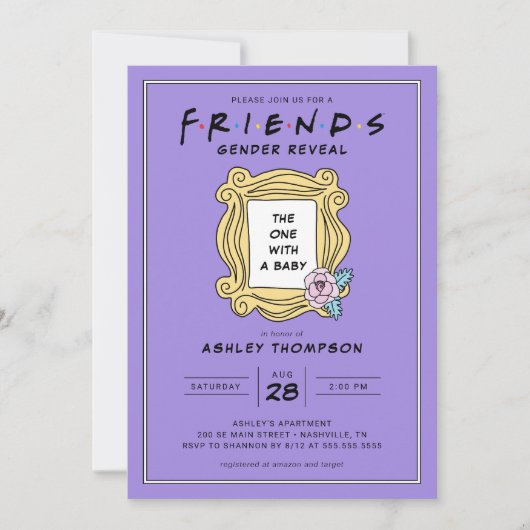 Invitation AMIS™ | Baby shower de révélation de genre (Devant)