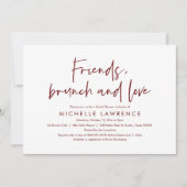Invitation Amis, Brunch et Amour, Fête des mariées Décontract (Devant)