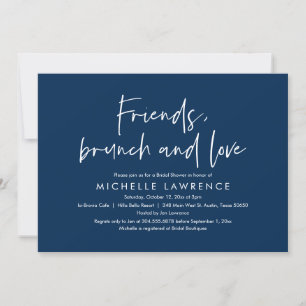 Invitation Amis, Brunch et Amour, Fête des mariées Décontract